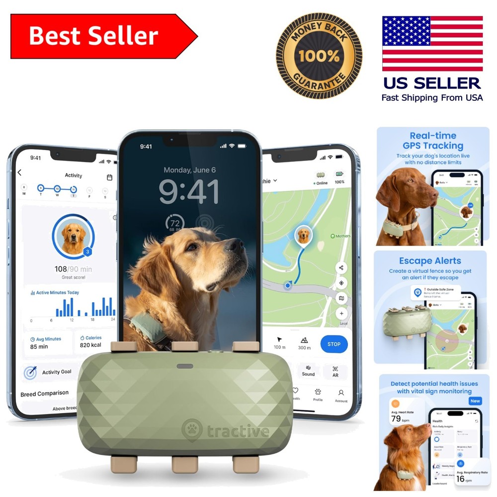 Waterproof GPS Dog Tracker with Virtual Fence and Long-Lasting Battery-image