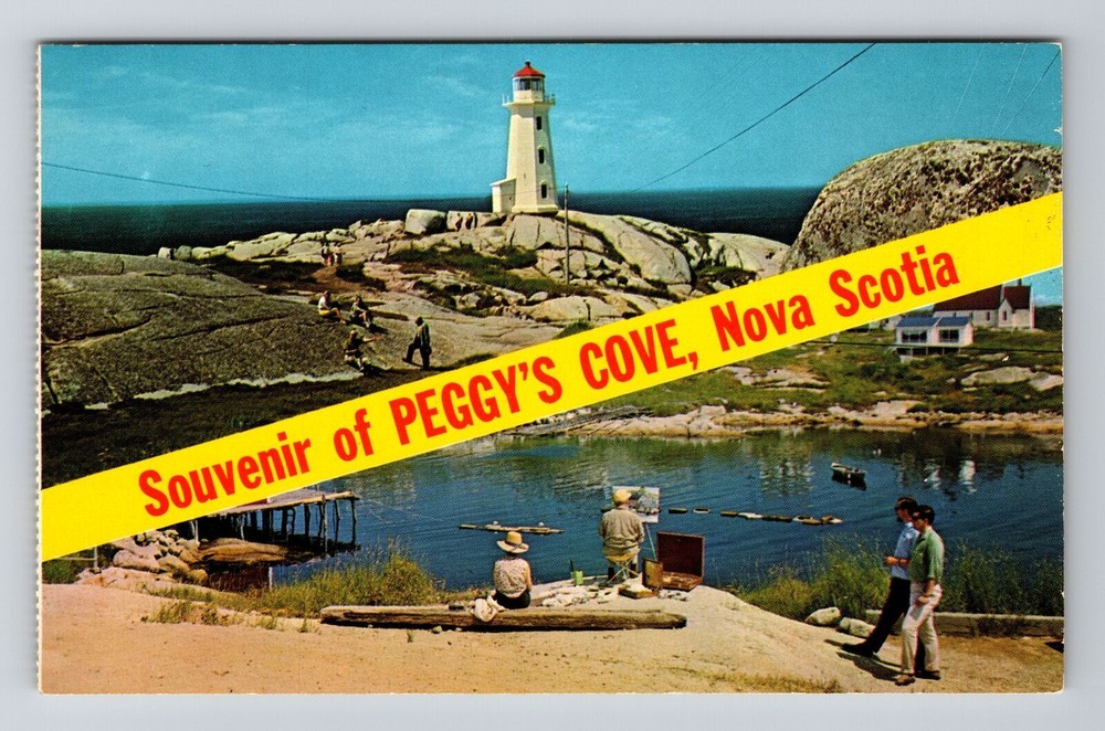 Scenic View Lighthouse At Peggy's Cove, Vintage Postcard