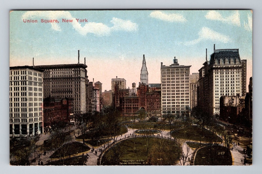 New York City NY, Scenic View Of Union Square Souvenir Vintage Postcard