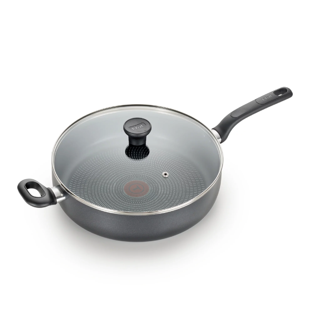 T-fal Easy Care Nonstick Cookware w/ Comfort Handle, Jumbo Cooker, 5 Quart, Grey