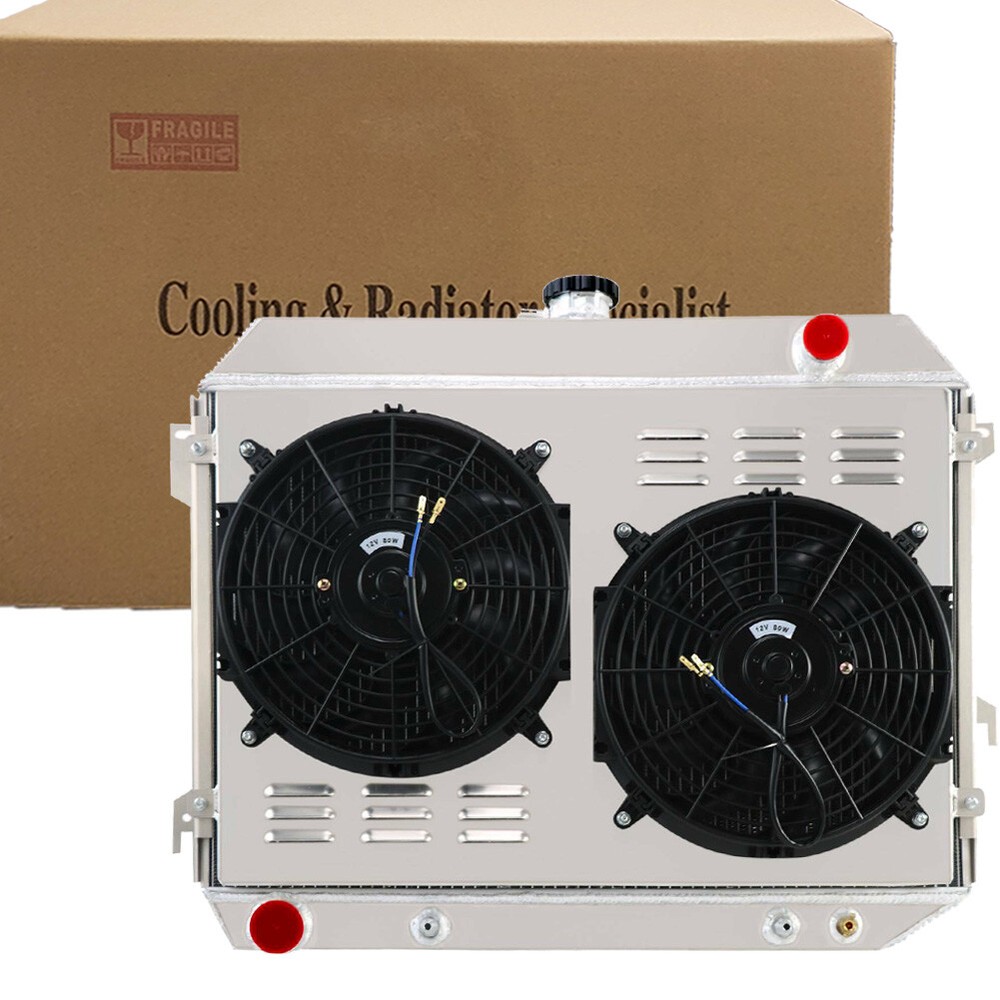 3-ROW RADIATOR+SHROUD FAN FOR 68-74 DODGE CHALLENGER CHARGER PLYMOUTH 26