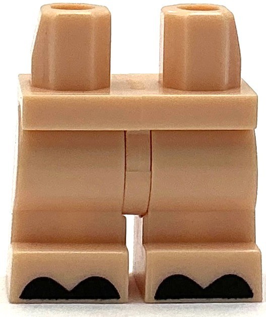 Lego New Minifig Pants Light Nougat Medium Legs Black Hooves