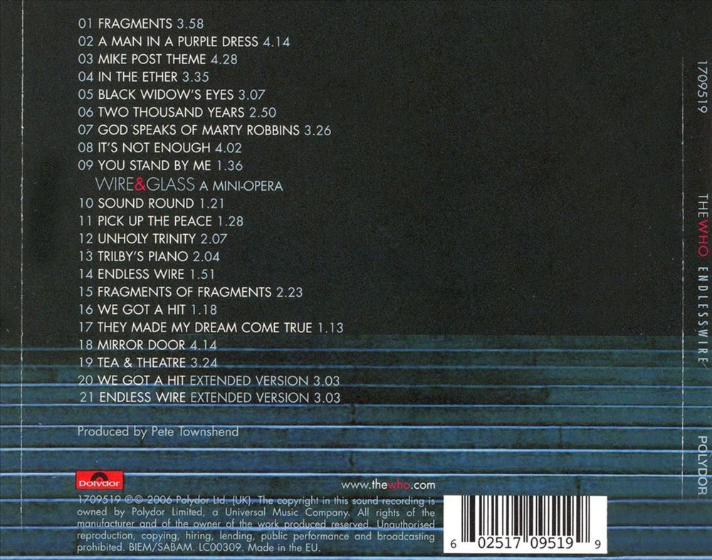 THE WHO ENDLESS WIRE [BONUS TRACKS] NEW CD