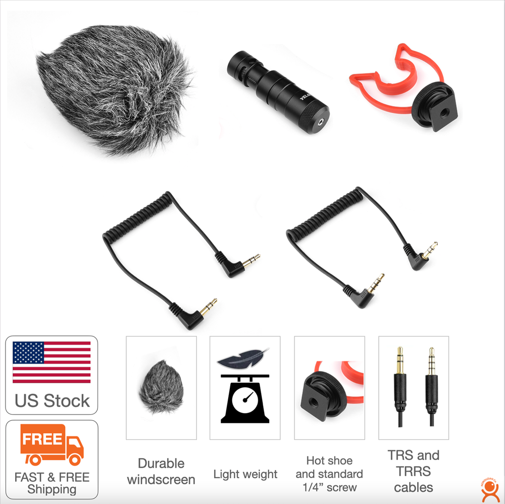 Mini Microphone MIC Video For Camera PC iPhone hot shoe youtube work from home-image
