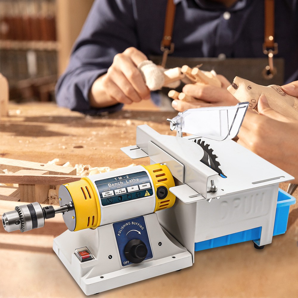 350W Mini Table Saw Jade Rock Bench Lathe Polisher Grinder for 0-4MM Cutting