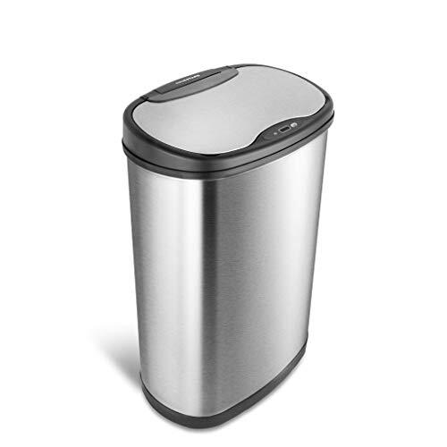 Stainless Steel DZT-50-25 Motion Sensor Trash Can, Large, 50liters, Silver
