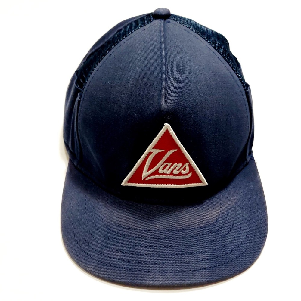 Vans 6 Panel Hat Cap Snapback Blue Classic Mesh Patch Vented Skateboard