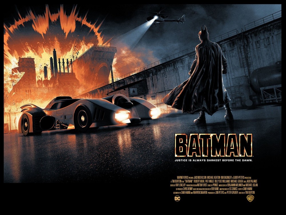 Batman 1989 movie poster 30x40 inches with Keaton and Nicholson free shipping