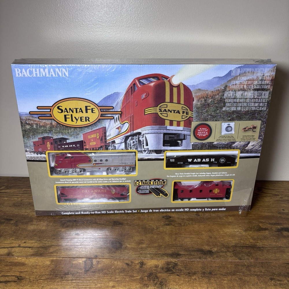 Bachmann Santa Fe Flyer HO Scale Electric Train Set #00647 E-Z Track Sealed