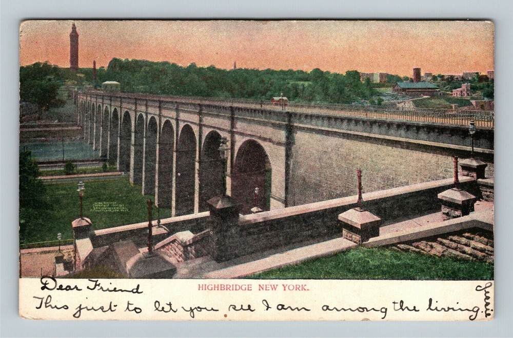 Decorative Arch Highbridge, River, New York City c1905 Vintage Souvenir Postcard