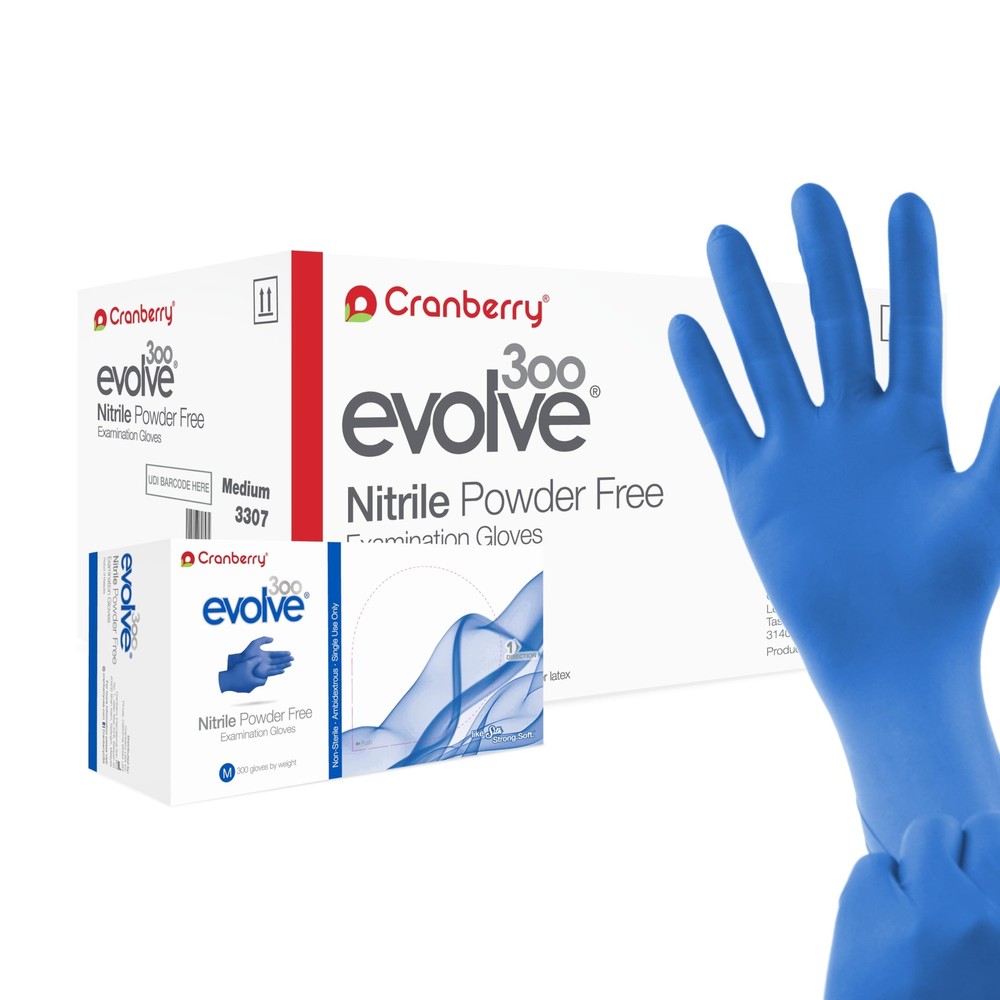 Cranberry Evolve Powder-Free Nitrile Exam Gloves Small Box of 3000