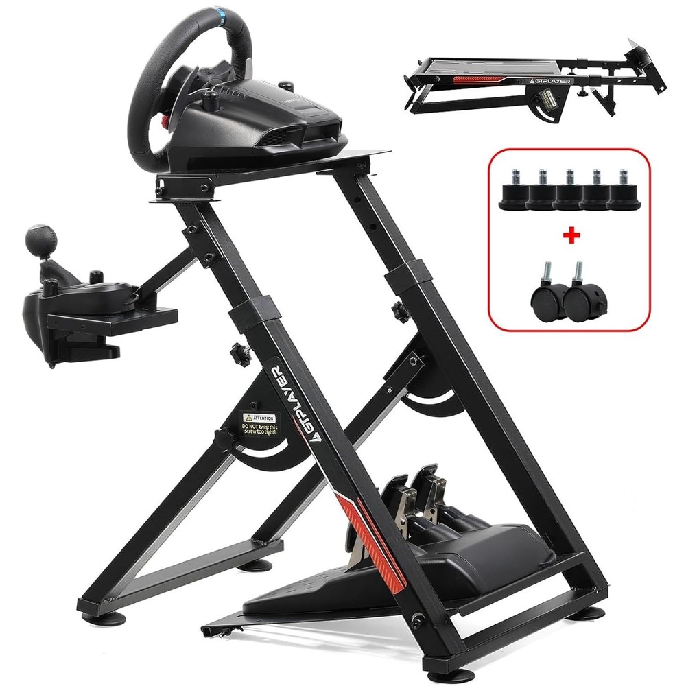 Universal Sim Racing Wheel Stand with Adjustable Height for Comfort & Stability