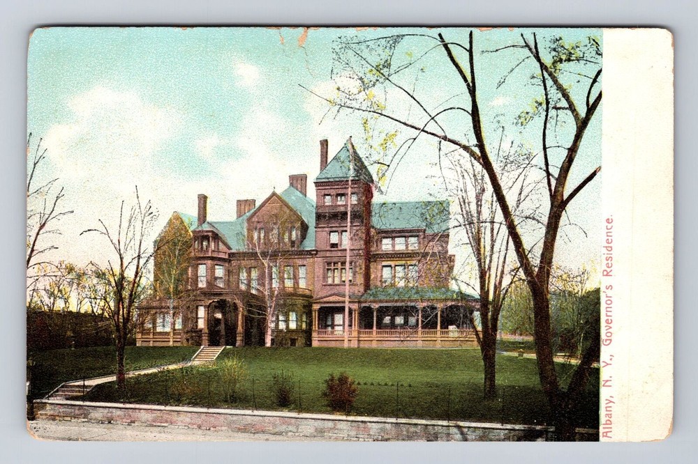Albany NY-New York, Governor's Residence, Antique Vintage Souvenir Postcard