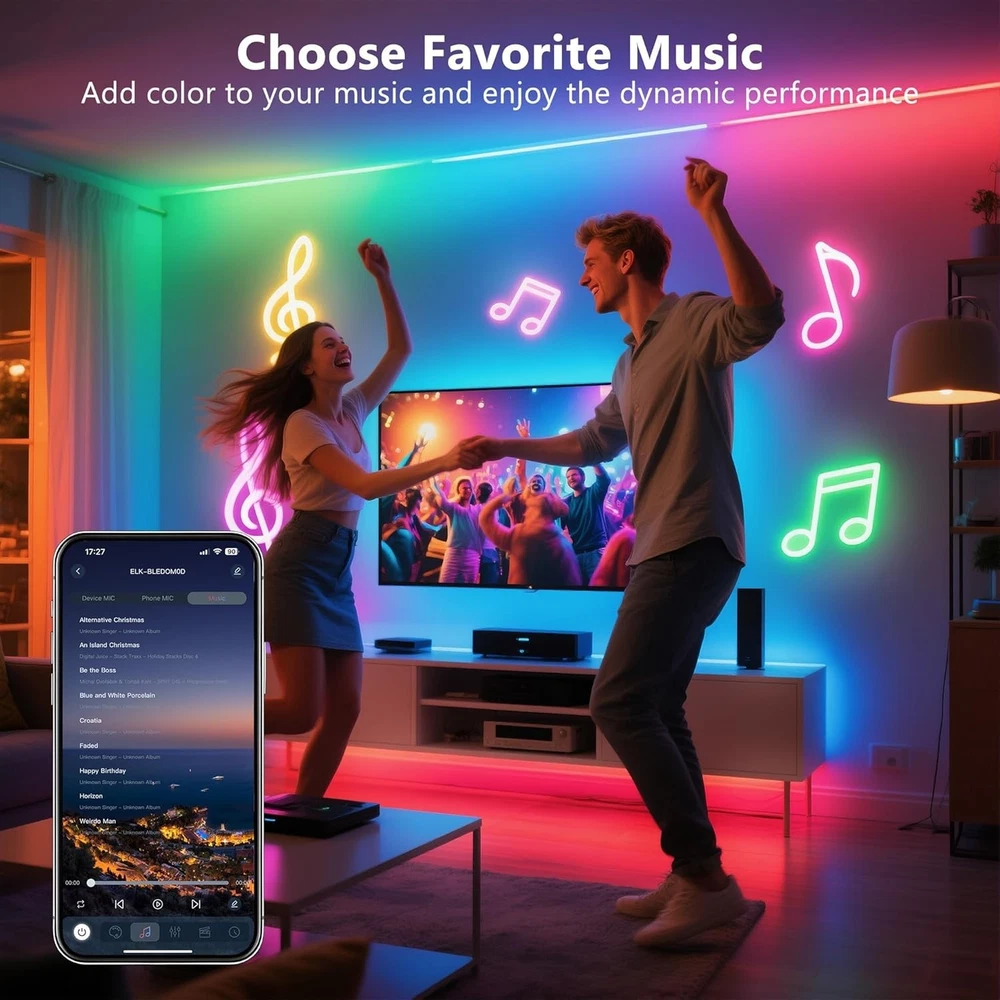 Immersive 16.4FT RGB LED Strip for TVs with Easy Installation & Music ...