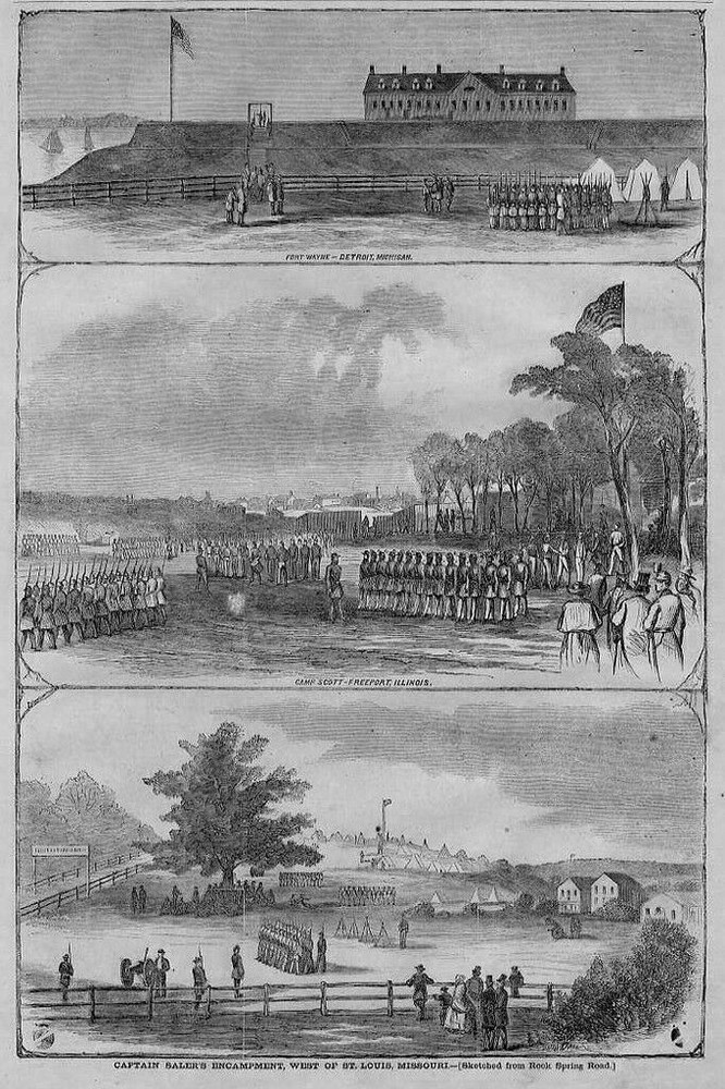 CIVIL WAR ST. LOUIS MISSOURI, FORT WAYNE DETROIT PRINT