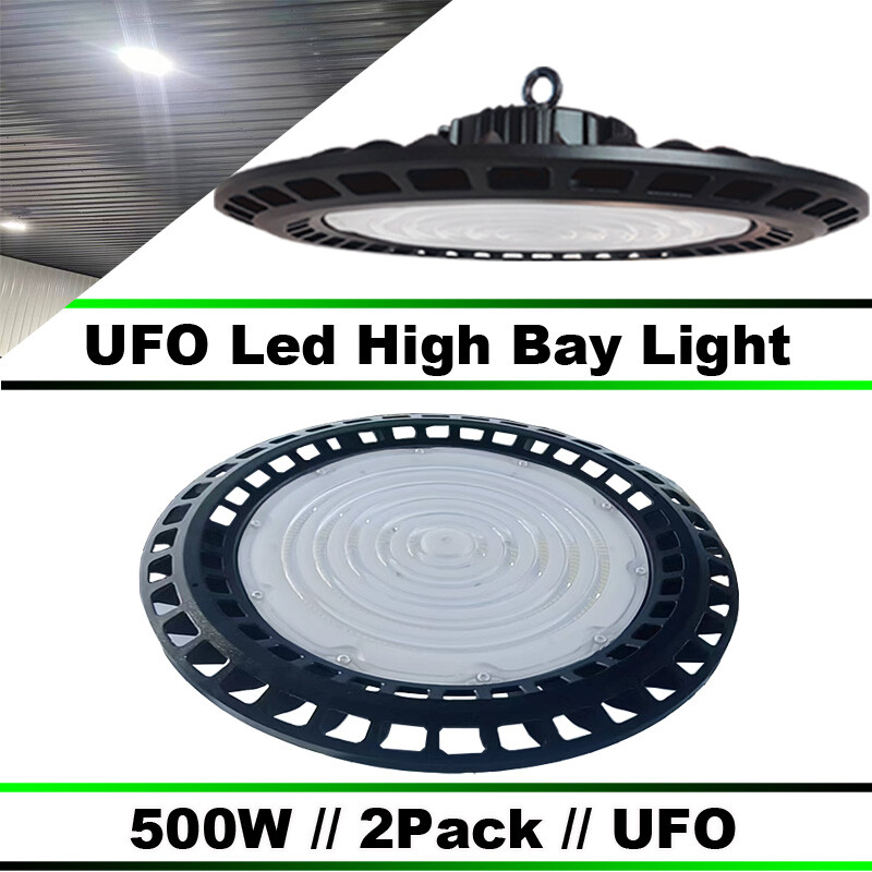 500W UFO High Bay Lights for Warehouse & Factory – 2-Pack Commercial Lighting