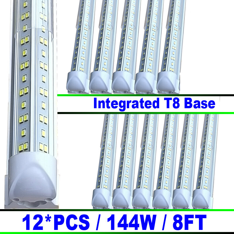 144w 8 foot led shop lights led Strip Lights 12Pc Tube Light led hotel Lights