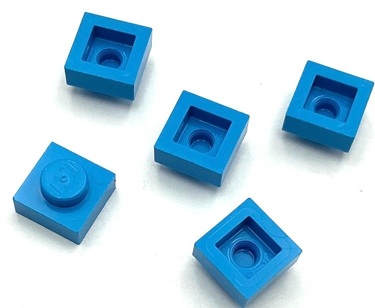 Lego 5 New Dark Azure Plates 1 x 1 Stud Parts