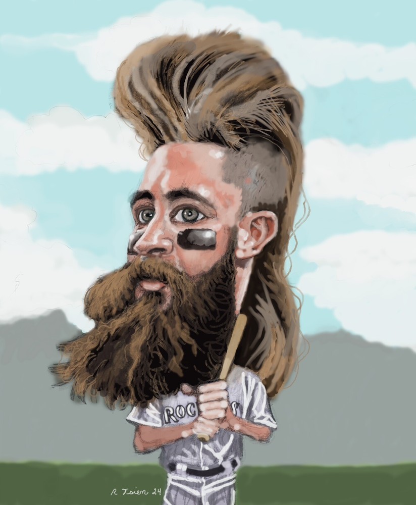 Charlie Blackmon Digital Painting, Giclee Print, Signed By Artist. Rockies Star