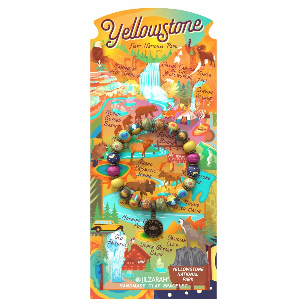 Jilzarah Yellowstone Park Multi-Color 8mm Clay Bead Bracelet