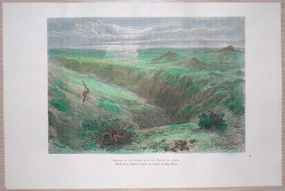 1884 Reclus print FULDJ IN NORTHERN NEFUD, SAUDI ARABIA, #79