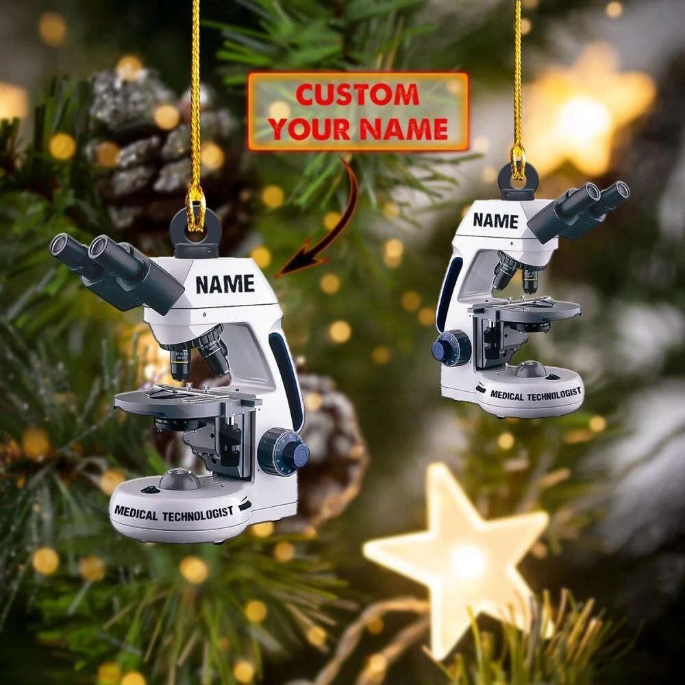 Microscope Christmas Ornament  Science Christmas Ornament  Laboratory Ornament