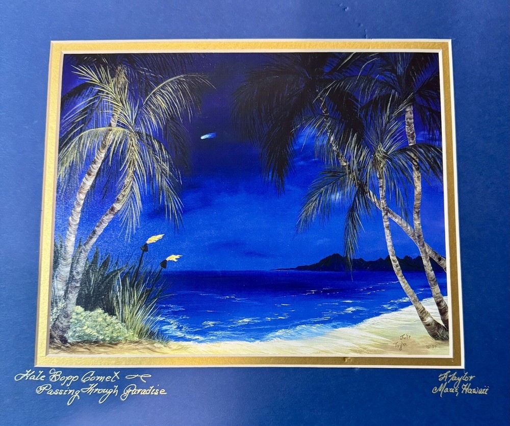 Signed By Artist Julie Taylor “Hale Bopp Comet Passing through Paradise”Maui,Hi