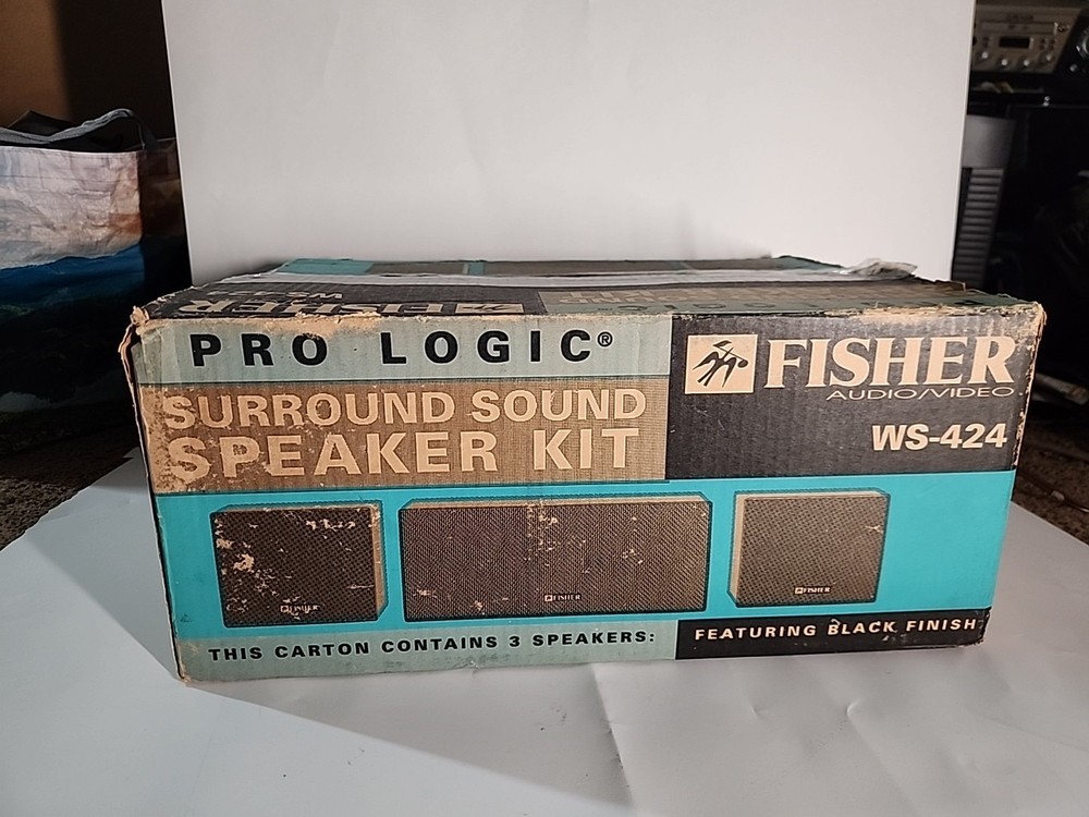 Vintage Fisher WS-R424 & WS-C424 Surround Sound Speaker System  