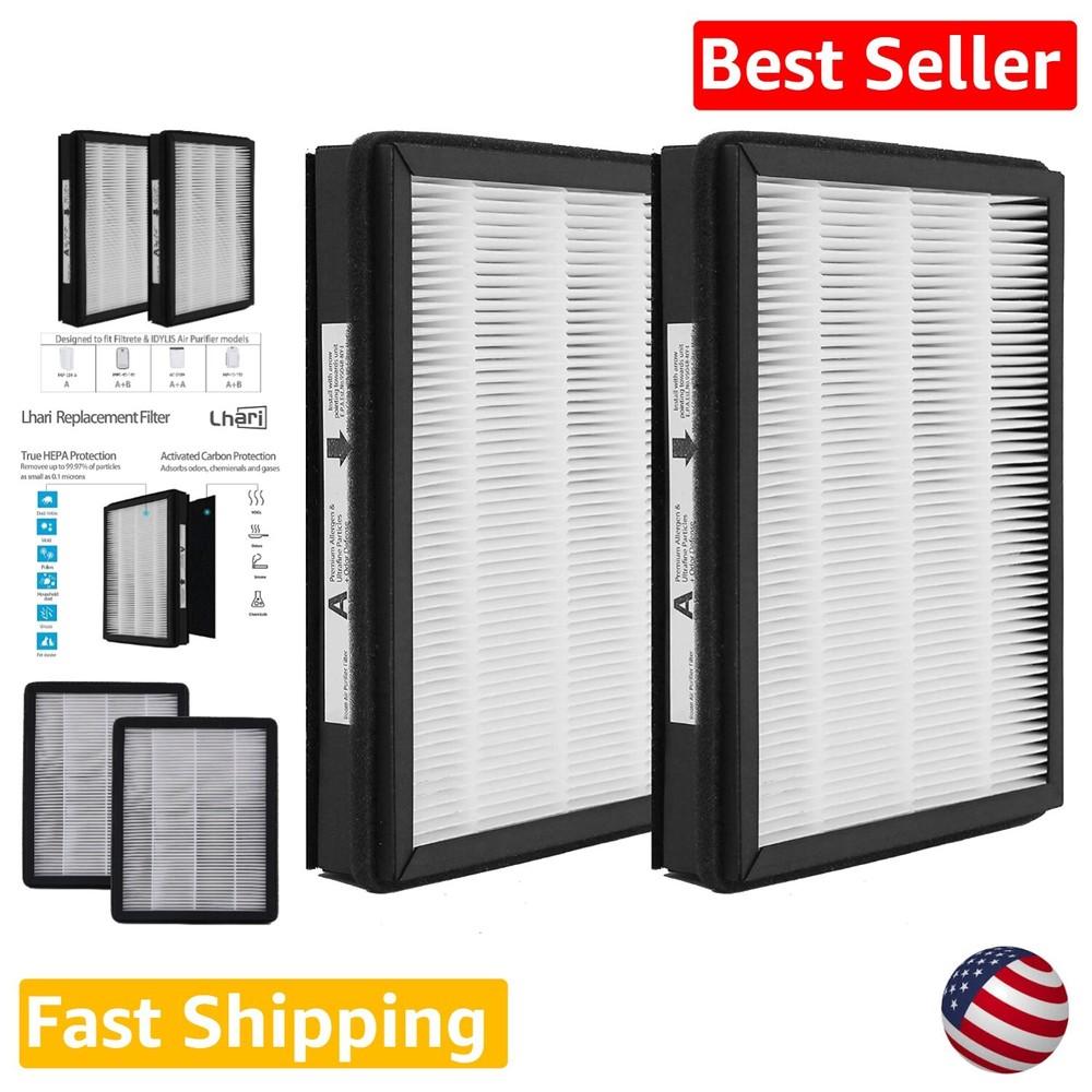 HEPA Air Purifier Replacement Filters - Allergen Odor Removal - 2 Pack