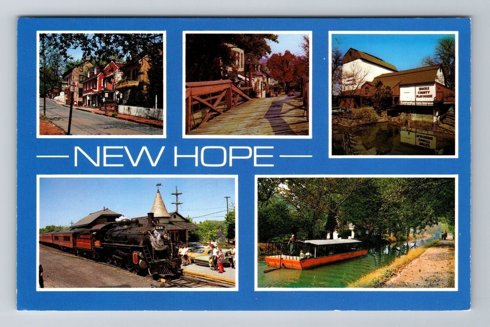 New Hope PA-Pennsylvania, General Greetings, Bucks County, Vintage Postcard