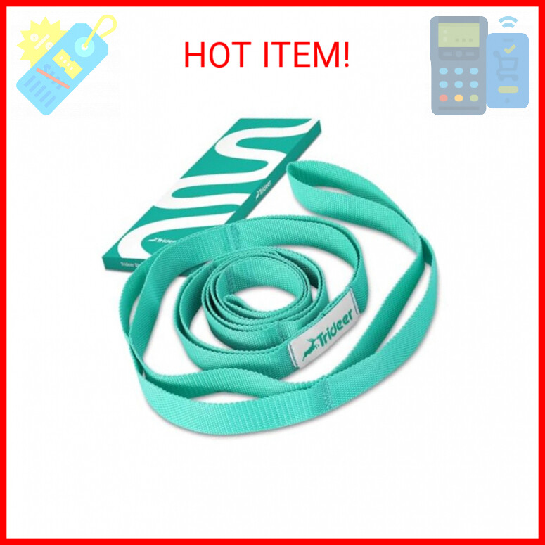Trideer Stretching Strap Yoga Strap Yoga Band for Physical Therapy, 10 Loop Non-