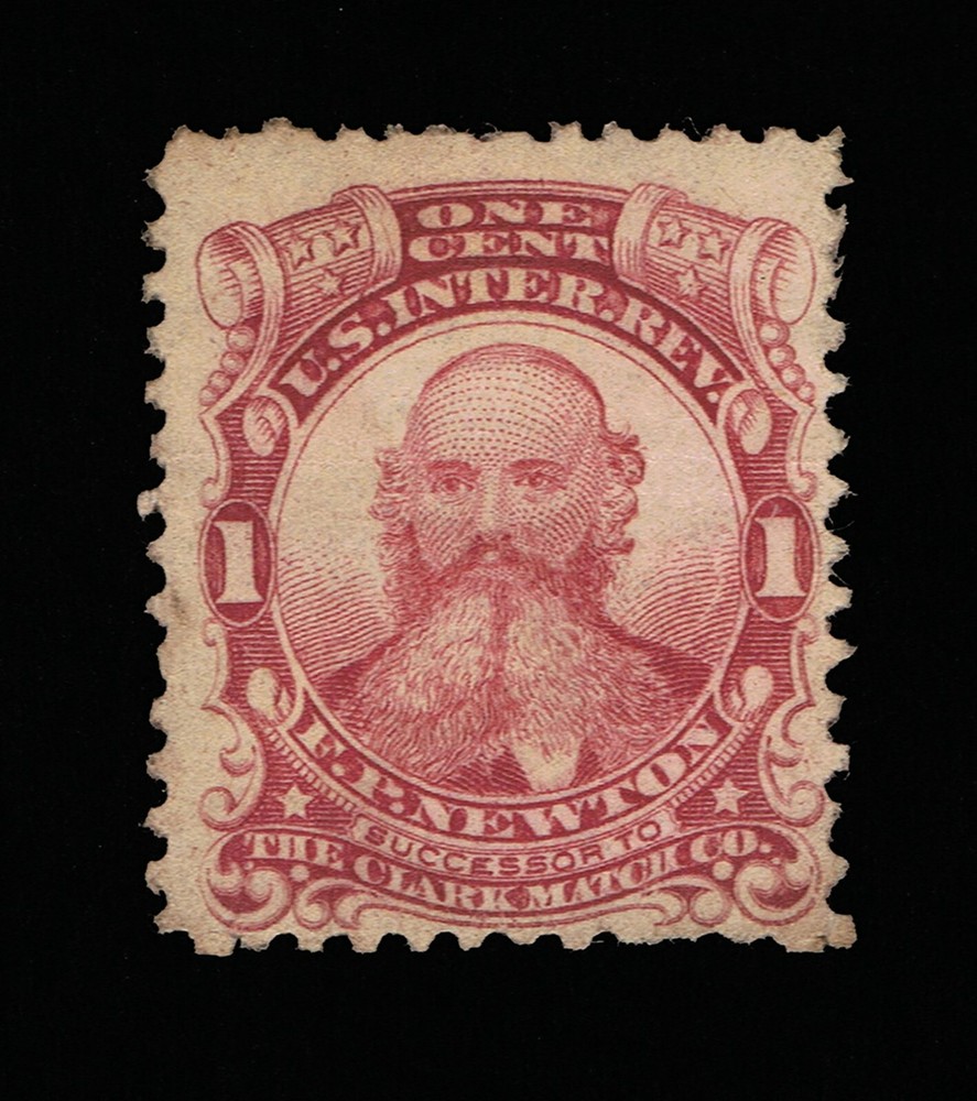 OUTSTANDING SCOTT #RO135d PRIVATE DIE F.P. NEWTON MATCH CO WMK-191R PAPER #13871