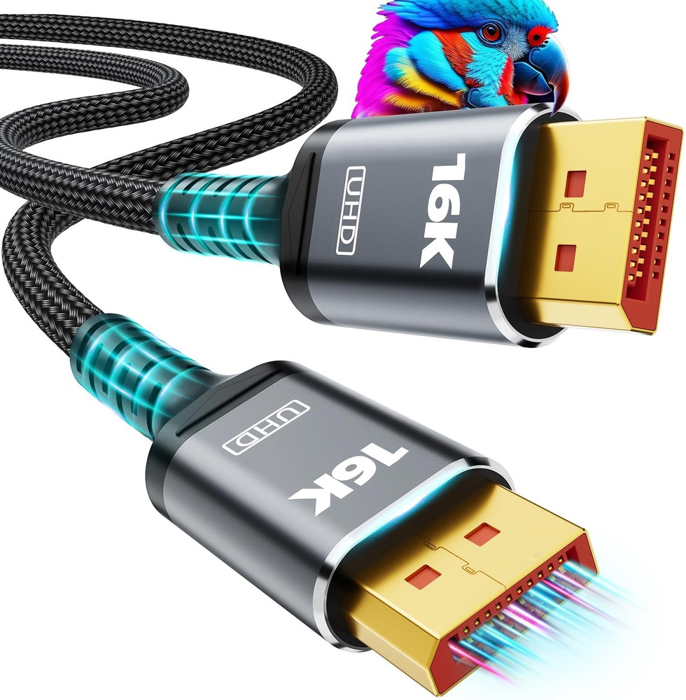 VESA Certified 16K Displayport Cable 2.1 DP 2.1 Cable 10FT-3M 16K@60Hz 8K@120