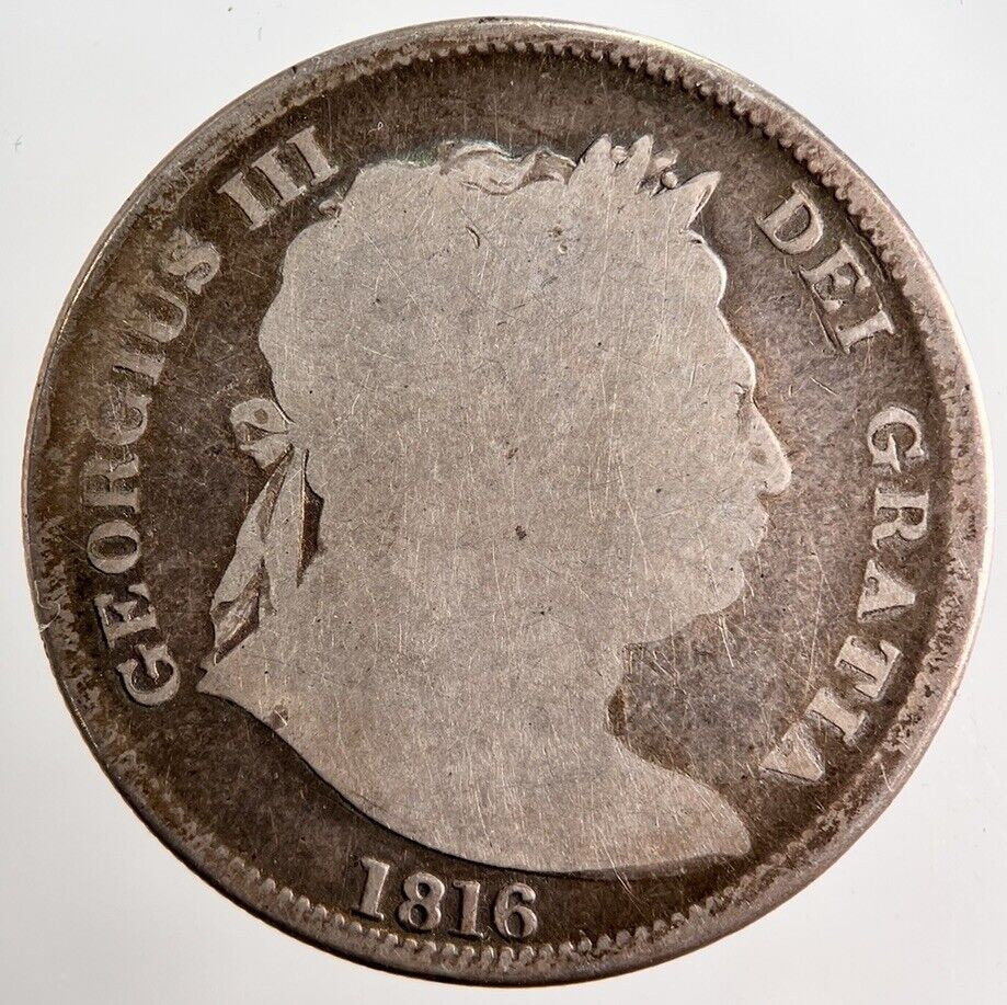 1816 George III Silver Half-Crown Collectible Coin - Fine Grade
