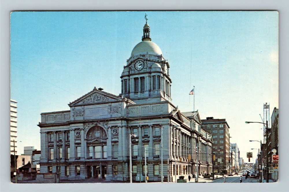 Fort Wayne Indiana, ALLEN COUNTY COURTHOUSE, Clock Tower, Dome Vintage Postcard