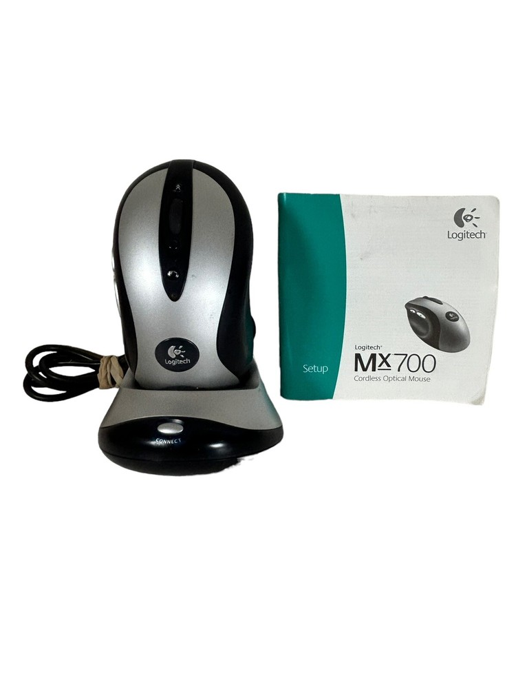 Vintage Logitech MX700 Cordless Optical Mouse with Docking Station