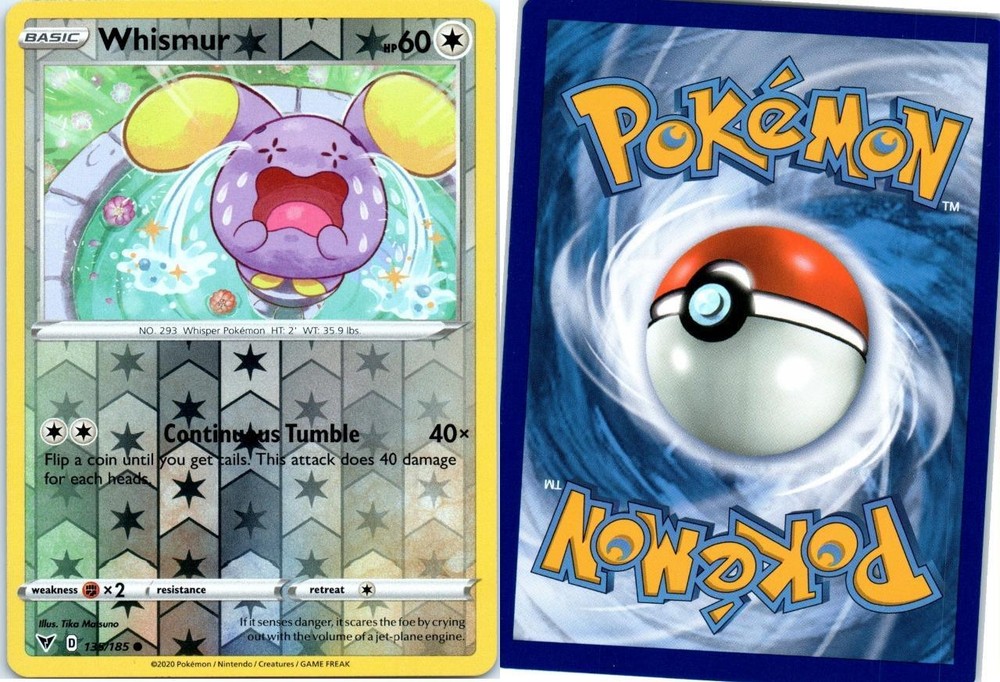 Reverse Holo Whismur 135/185 Vivid Voltage Pokemon TCG Card
