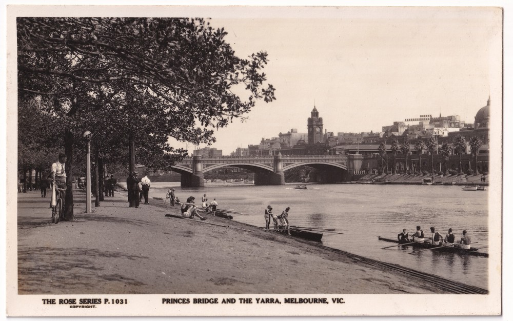 Victoria's Princess Bridge & Yarra River Melbourne Australia Real Photo P1031