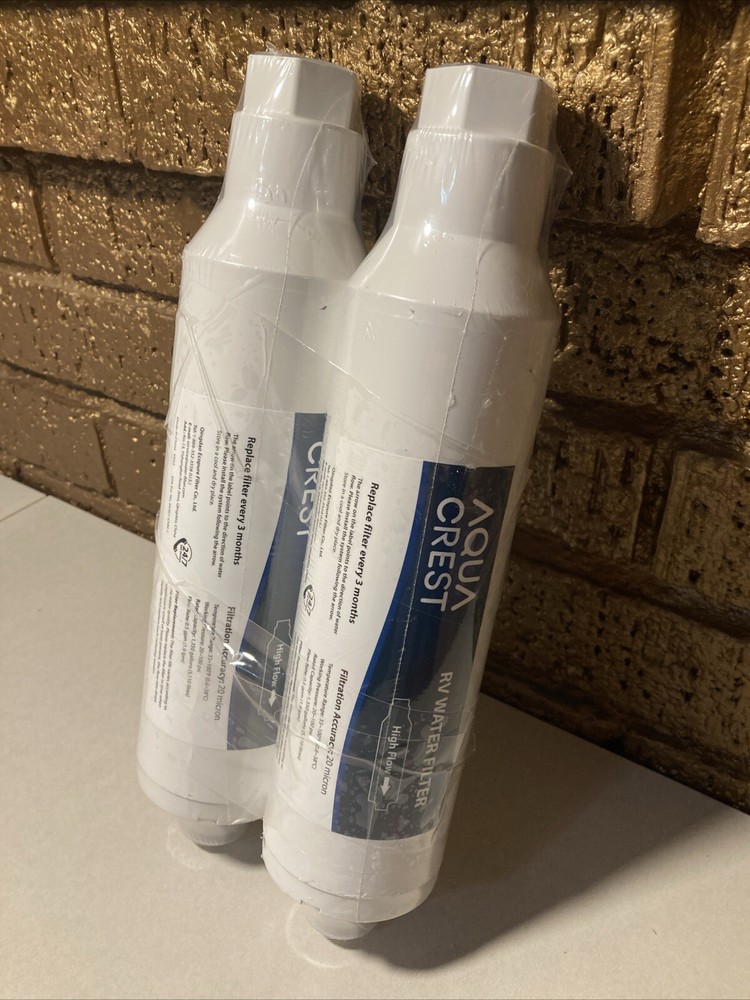 (2) AQUA CREST RV Inline Water Filter, Reduces Chlorine, Bad Taste, odor for RVs