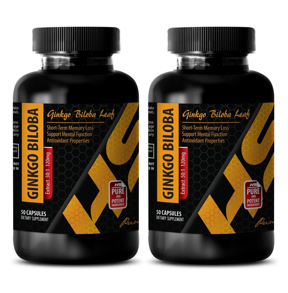 Boost Aging Wellness with Ginkgo Biloba Relaxation Aid – 2 Bottles, 120 Capsules-image