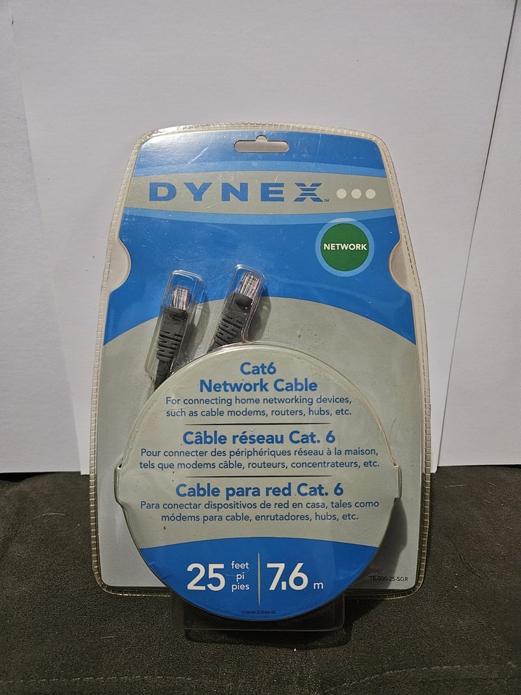Dynex 25ft Cat6 Ethernet Cable High-Speed Network 7.6m