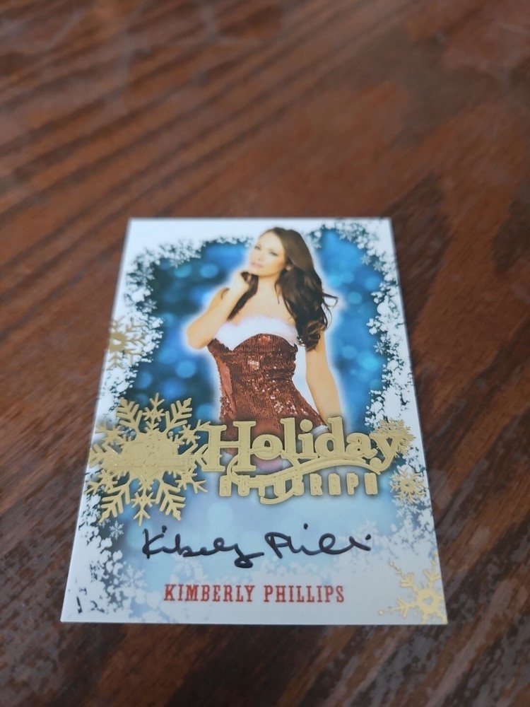 2014 Benchwarmer Holiday Autograph Gold Foil Card Kimberly Phillips Auto Playboy