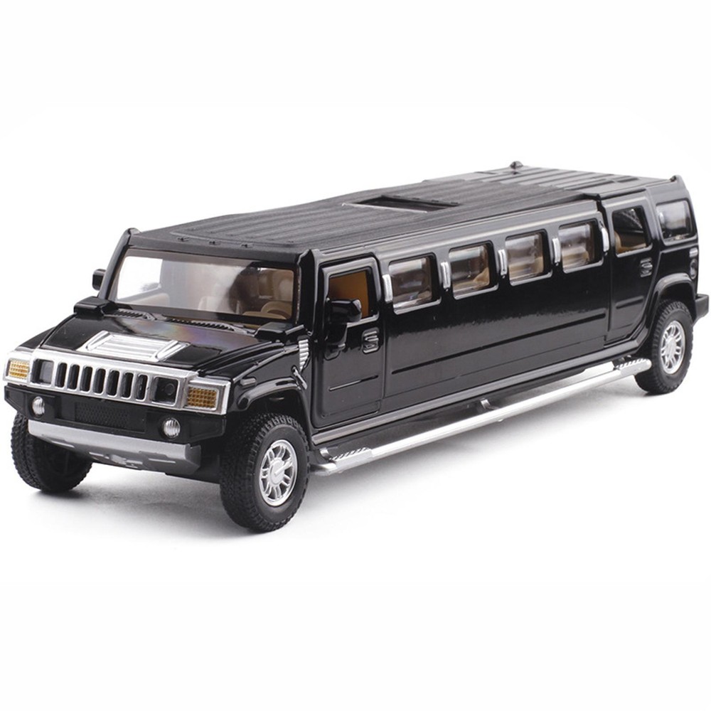 1/32 Pull Back Type Car Model Kids Toy Metal Diecast Long Vehicle w/ Sound&Light