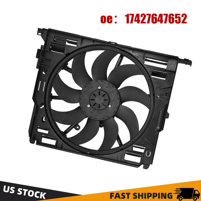 For 2011-16 BMW 535I 17427647652 Dual Radiator&Condenser Cooling Fan Assembly