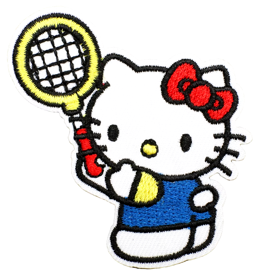 Hello Kitty Tennis Badminton Iron-On Embroidered Patch for Sporty Style