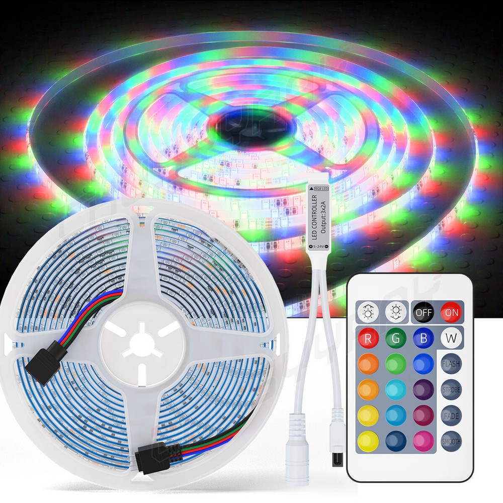 16.4Ft LED Strip RGB Color Changing w/ 24Key Remote for Room Ambiance Lighting