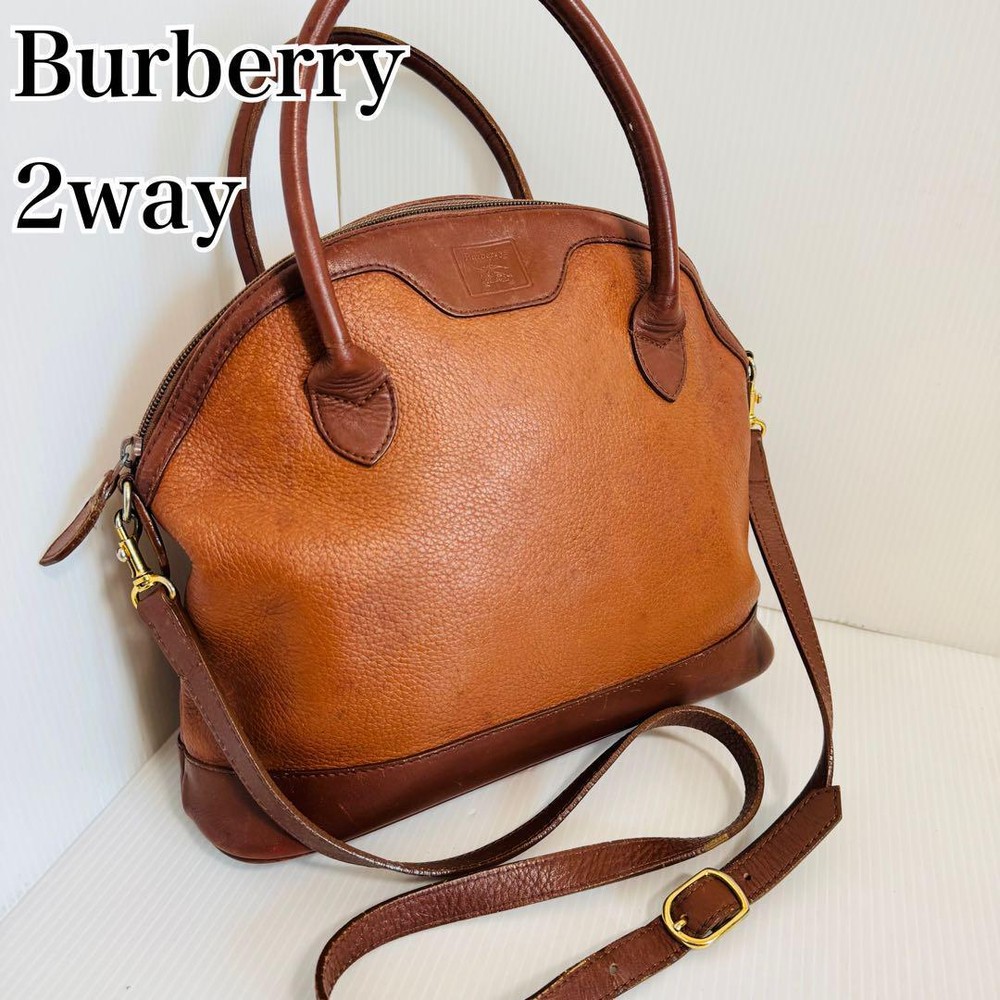 Burberry Shoulder Bag 2way Nova Check Leather Brown Authentic F1114645