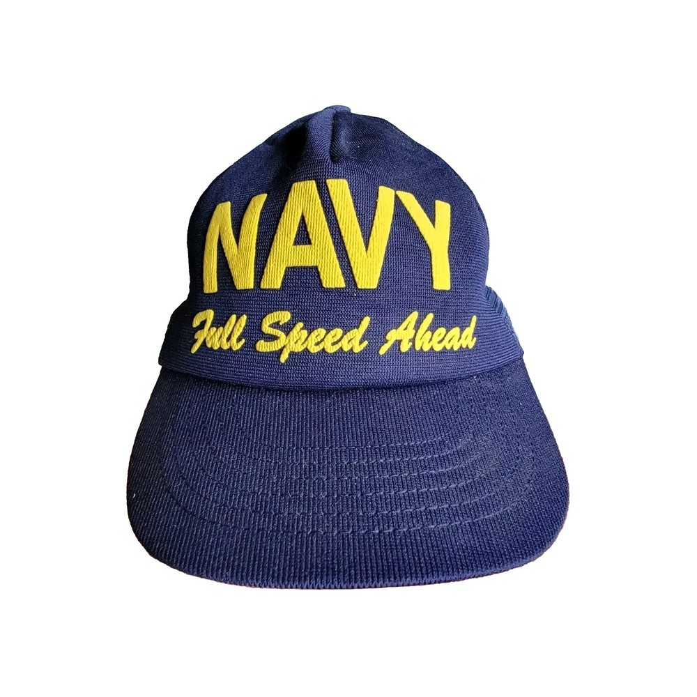 VTG United States Navy Full Speed Ahead Hat Snapback Mesh Truckers Cap