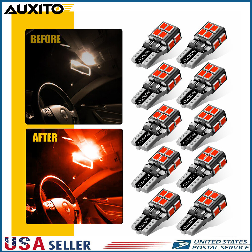 AUXITO T10 168 194 2825 AUTO CAR LED Third 3rd Brake Light Bulb Pure Red SMD M