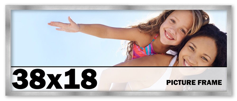 38x18 Frame Stainless Steel Silver Picture Frame Photo Frame UV Acrylic